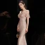 Scintillantes Or Rose Paillettes Robe De Soirée 2020 Trompette / Sirène Bretelles Spaghetti Manches Courtes Longue Volants Dos Nu Robe De Ceremonie