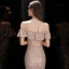Scintillantes Or Rose Paillettes Robe De Soirée 2020 Trompette / Sirène Bretelles Spaghetti Manches Courtes Longue Volants Dos Nu Robe De Ceremonie