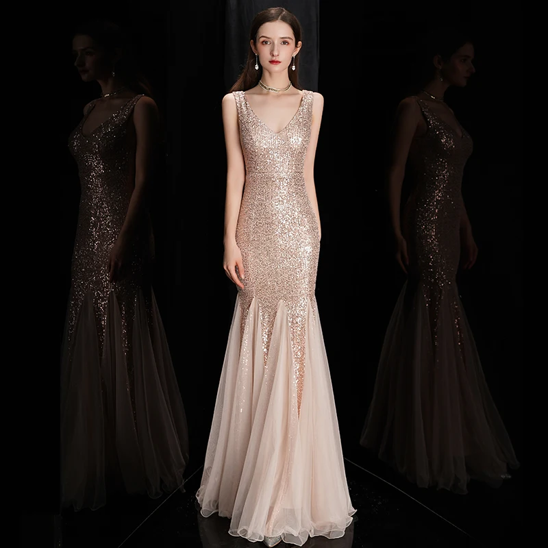 rose gold ruffle dress Mac Duggal Iridescent One-Shoulder Ruffled Gown - Rose Gold (Pink)