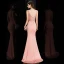 Illusion Pearl Pink Pierced Evening Dresses  2020 Trumpet / Mermaid Deep V-Neck Sleeveless Appliques Lace Beading Sweep Train Ruffle Backless Formal Dresses