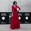 Chic / Belle Rouge Désinvolte Robe De Soirée 2020 Princesse V-Cou Manches de cloche Ceinture Longue Volants Robe De Ceremonie
