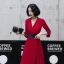 Chic / Belle Rouge Désinvolte Robe De Soirée 2020 Princesse V-Cou Manches de cloche Ceinture Longue Volants Robe De Ceremonie
