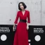 Chic / Belle Rouge Désinvolte Robe De Soirée 2020 Princesse V-Cou Manches de cloche Ceinture Longue Volants Robe De Ceremonie