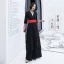 Chic / Belle Rouge Désinvolte Robe De Soirée 2020 Princesse V-Cou Manches de cloche Ceinture Longue Volants Robe De Ceremonie