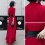 Chic / Belle Rouge Désinvolte Robe De Soirée 2020 Princesse V-Cou Manches de cloche Ceinture Longue Volants Robe De Ceremonie
