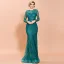 Affordable Rose Gold See-through Evening Dresses  2020 Trumpet / Mermaid Scoop Neck Long Sleeve Glitter Tulle Floor-Length / Long Formal Dresses