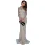 Affordable Rose Gold See-through Evening Dresses  2020 Trumpet / Mermaid Scoop Neck Long Sleeve Glitter Tulle Floor-Length / Long Formal Dresses