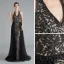 Mode Noire Robe De Soirée 2020 Princesse Titulaire Sans Manches Appliques En Dentelle Volants Perlage Paillettes Train De Balayage Dos Nu Robe De Ceremonie