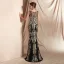 Elegant Black See-through Evening Dresses  2020 Trumpet / Mermaid Square Neckline Sleeveless Appliques Lace Beading Floor-Length / Long Formal Dresses
