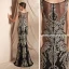 Elegant Black See-through Evening Dresses  2020 Trumpet / Mermaid Square Neckline Sleeveless Appliques Lace Beading Floor-Length / Long Formal Dresses