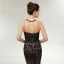 Sexy Noire Transparentes Robe De Soirée 2020 Trompette / Sirène Encolure Dégagée Sans Manches Paillettes Train De Balayage Dos Nu Robe De Ceremonie