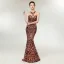 Sexy Transparentes Champagne Paillettes Robe De Soirée 2020 Trompette / Sirène Encolure Dégagée Sans Manches Train De Balayage Dos Nu Robe De Ceremonie