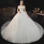 Simple Ivoire La Mariée Robe De Mariée 2020 Robe Boule Bustier Manches Courtes Dos Nu Chapel Train Volants