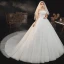 Simple Ivoire La Mariée Robe De Mariée 2020 Robe Boule Bustier Manches Courtes Dos Nu Chapel Train Volants