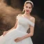 Simple Ivoire La Mariée Robe De Mariée 2020 Robe Boule Bustier Manches Courtes Dos Nu Chapel Train Volants