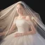 Simple Ivoire La Mariée Robe De Mariée 2020 Robe Boule Bustier Manches Courtes Dos Nu Chapel Train Volants