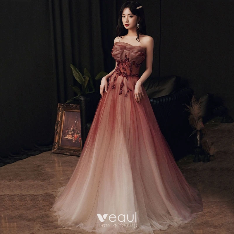 burgundy ombre prom dress Off the Shoulder Burgundy Ombre Long Prom Dresses, Wine Red Ombre Long Formal Evening Dresses, US 14 / Burgundy Ombre as Pic / With Rush+$19.99