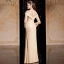 Mode Champagne Doré Velour Hiver Robe De Soirée 2020 Trompette / Sirène Transparentes Encolure Dégagée Manches Longues Paillettes Longue Volants Robe De Ceremonie