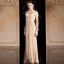 Mode Champagne Doré Velour Hiver Robe De Soirée 2020 Trompette / Sirène Transparentes Encolure Dégagée Manches Longues Paillettes Longue Volants Robe De Ceremonie