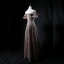 Sparkly Champagne Sequins Dancing Prom Dresses 2021 A-Line / Princess Off-The-Shoulder Short Sleeve Floor-Length / Long Backless Formal Dresses