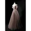 Elegant Khaki Prom Dresses 2021 A-Line / Princess Off-The-Shoulder Short Sleeve Sequins Beading Floor-Length / Long Ruffle Backless Formal Dresses