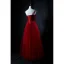 Chic / Beautiful Burgundy Dancing Prom Dresses 2021 A-Line / Princess Shoulders Sleeveless Beading Floor-Length / Long Ruffle Backless Formal Dresses