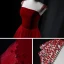 Chic / Beautiful Burgundy Dancing Prom Dresses 2021 A-Line / Princess Shoulders Sleeveless Beading Floor-Length / Long Ruffle Backless Formal Dresses