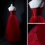 Chic / Beautiful Burgundy Dancing Prom Dresses 2021 A-Line / Princess Shoulders Sleeveless Beading Floor-Length / Long Ruffle Backless Formal Dresses
