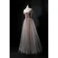 Charmant Champagne Dansant Robe De Bal 2021 Princesse De l'épaule Manches Courtes Perlage Glitter Tulle Longue Volants Dos Nu Robe De Ceremonie