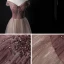 Charmant Champagne Dansant Robe De Bal 2021 Princesse De l'épaule Manches Courtes Perlage Glitter Tulle Longue Volants Dos Nu Robe De Ceremonie