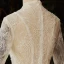Illusion Ivory Bridal Wedding Dresses 2021 Ball Gown V-Neck Long Sleeve Appliques Lace Beading Glitter Tulle Cathedral Train Ruffle