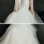 Ivoire Jardin / Extérieur Légère Robe De Mariée 2021 Robe Boule Transparentes Col v profond Sans Manches Dos Nu Appliques Fleur Perlage Train De Balayage