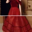 Modest / Simple Red Velour Dancing Prom Dresses 2021 A-Line / Princess Off-The-Shoulder Short Sleeve Floor-Length / Long Ruffle Backless Formal Dresses