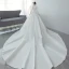 Erschwinglich Muslimisches Ivory / Creme Satin Winter Hochzeits Brautkleider / Hochzeitskleider 2021 Ballkleid V-Ausschnitt Lange Ärmel Applikationen Spitze Perlenstickerei Perle Kathedrale Schleppe Rüschen
