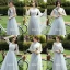 Affordable Grey Bridesmaid Dresses 2021 A-Line / Princess Backless Appliques Lace Floor-Length / Long Ruffle