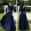 Affordable Satin Bridesmaid Dresses 2021 A-Line / Princess V-Neck 1/2 Sleeves Appliques Lace Sash Backless Floor-Length / Long Ruffle