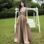 Affordable Satin Bridesmaid Dresses 2021 A-Line / Princess V-Neck 1/2 Sleeves Appliques Lace Sash Backless Floor-Length / Long Ruffle