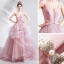 Atemberaubend Rosa Prinzessin Ballkleider 2021 Spaghettiträger Tiefer V-Ausschnitt Ärmellos Perle Schleife Stoffgürtel Rückenfreies Rüschen Hof-Schleppe Festliche Kleider