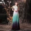 Mode Multi-Couleurs Chiffon Transparentes Dansant Robe De Bal 2021 Princesse Encolure Dégagée Sans Manches Appliques En Dentelle Longue Volants Dos Nu Robe De Ceremonie