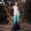 Mode Multi-Couleurs Chiffon Transparentes Dansant Robe De Bal 2021 Princesse Encolure Dégagée Sans Manches Appliques En Dentelle Longue Volants Dos Nu Robe De Ceremonie