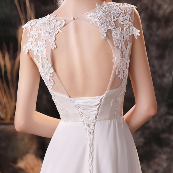 Mode Multi-Couleurs Chiffon Transparentes Dansant Robe De Bal 2021 Princesse Encolure Dégagée Sans Manches Appliques En Dentelle Longue Volants Dos Nu Robe De Ceremonie