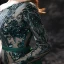 Scintillantes Vert Foncé Satin Tapis rouge Robe De Soirée 2021 Trompette / Sirène Une épaule Manches Longues Ceinture Paillettes Tribunal Train Volants Dos Nu Robe De Ceremonie