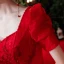 Vintage / Originale Rouge La Mariée Robe De Mariée 2021 Robe Boule Encolure Carrée Gonflée Manches Courtes Dos Nu Appliques En Dentelle Perlage Paillettes Cathedral Train Volants