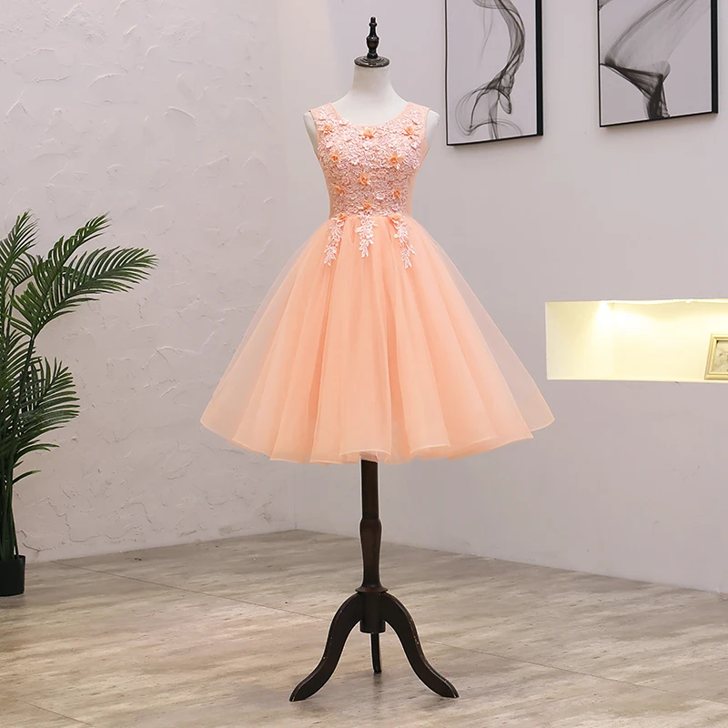 strapless open back dress Eye-catching Short Halter Chiffon Formal Dress Discount Orange Bridesmaid  Dress(BM8529) – DaisyFormals-Bridesmaid and Formal Dresses in 59+ Colors main image 0