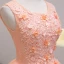 Abordable Orange Robe De Fete 2021 Princesse Encolure Dégagée Sans Manches Appliques En Dentelle Perlage Perle Courte Volants Dos Nu Robe De Ceremonie