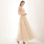 Style Victorien Champagne Transparentes Dansant Robe De Bal 2021 Princesse Encolure Dégagée Gonflée Manches Longues Appliques En Dentelle Longue Volants Robe De Ceremonie