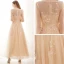 Style Victorien Champagne Transparentes Dansant Robe De Bal 2021 Princesse Encolure Dégagée Gonflée Manches Longues Appliques En Dentelle Longue Volants Robe De Ceremonie