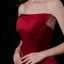 Modest / Simple Burgundy Satin Dancing Prom Dresses 2021 A-Line / Princess Strapless Sleeveless Floor-Length / Long Ruffle Backless Formal Dresses