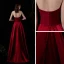 Modest / Simple Burgundy Satin Dancing Prom Dresses 2021 A-Line / Princess Strapless Sleeveless Floor-Length / Long Ruffle Backless Formal Dresses