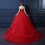 Vintage / Retro Quinceañera Red Wedding Dresses 2021 Ball Gown Sweetheart Sleeveless Backless Rhinestone Sash Sweep Train Ruffle